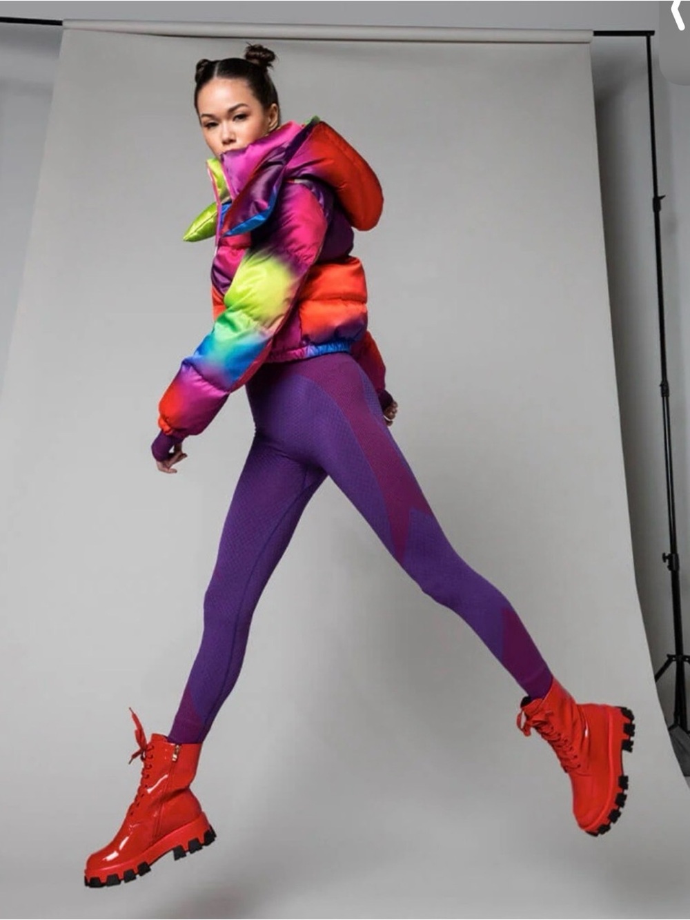 AZALEA WANG Say Hello Ombre Hooded Puffer XL - Picture 3 of 5